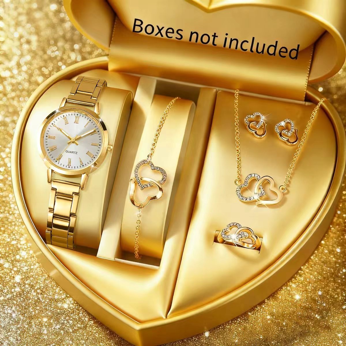 Jewelry Box Watches Bracelets - Conjunto de relógio de quartzo feminino,