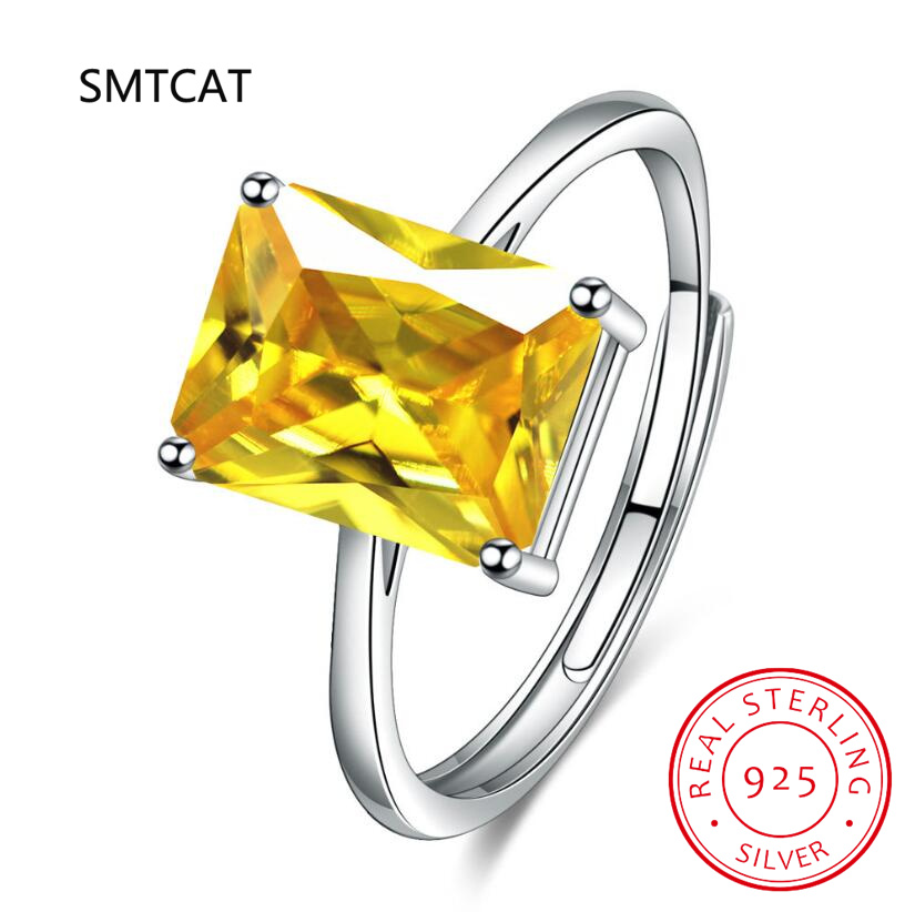 Birthstone Ring Set - Anéis geométricos de prata esterlina 925