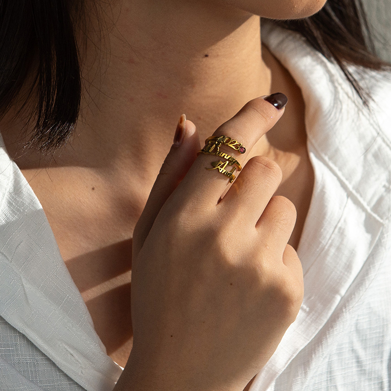 Letdiffery anéis de nome de pe - Birthstone Ring Set avaliação e preço