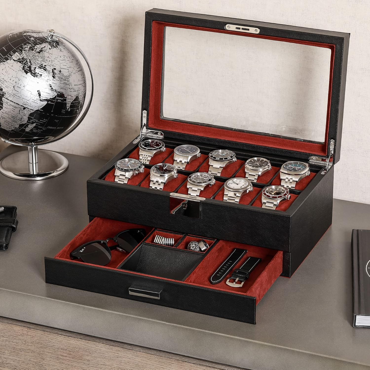 Caixa de Relógios de 10 Compar - Jewelry Watches Luxury avaliação e preço
