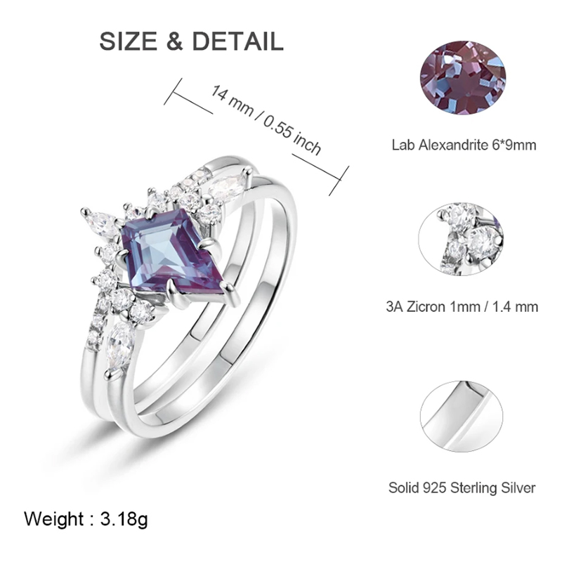 Allnoel kite corte 0.91ct alex - Birthstone Ring Set avaliação e preço