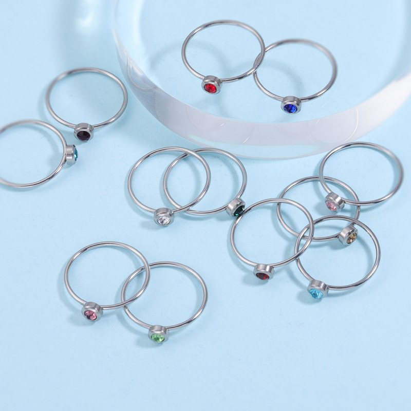 Anel de pedra de aniversário d - Birthstone Ring Set avaliação e preço