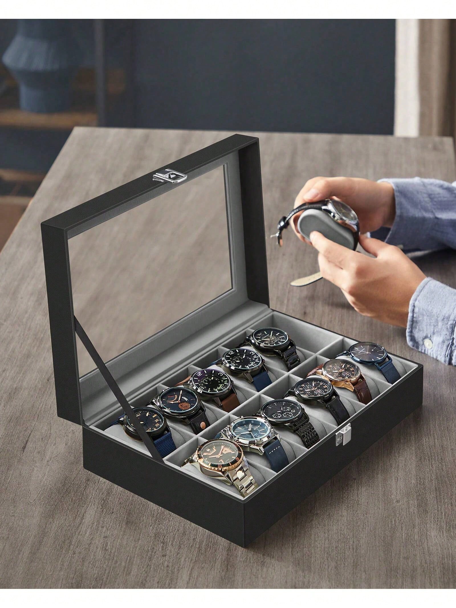Caixa de Relógios com 12 Compa - Jewelry Box That Holds Watches avaliação e preço