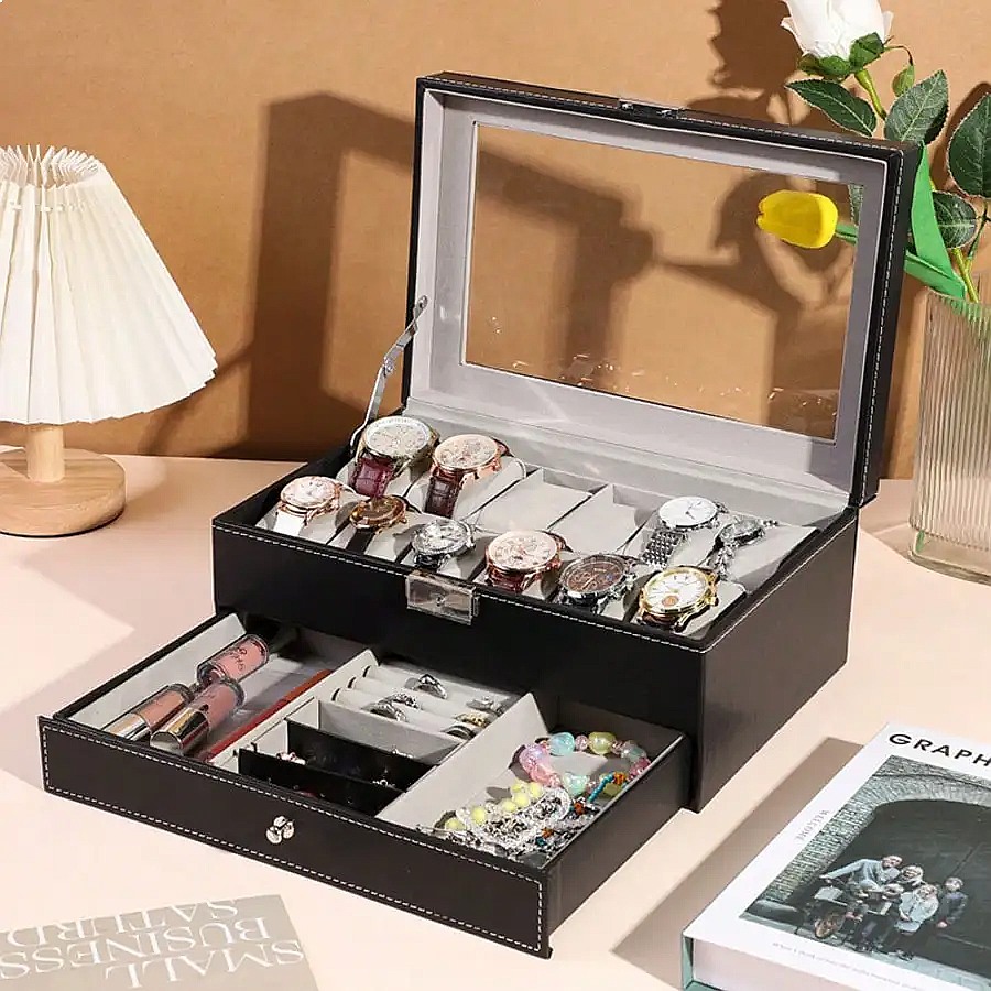 Caixa para Relógios com 12 Com - Jewelry Watches Luxury avaliação e preço