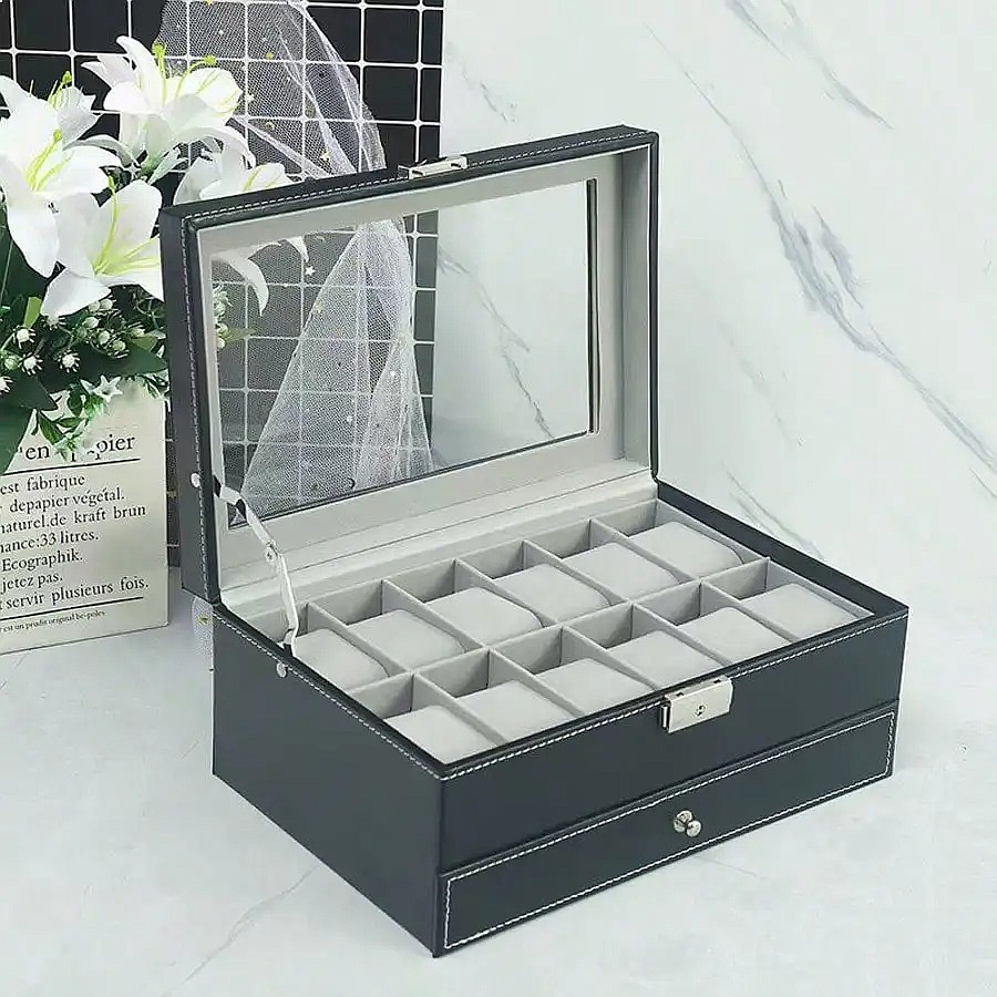 Caixa para Relógios com 12 Com - Jewelry Watches Luxury avaliação e preço