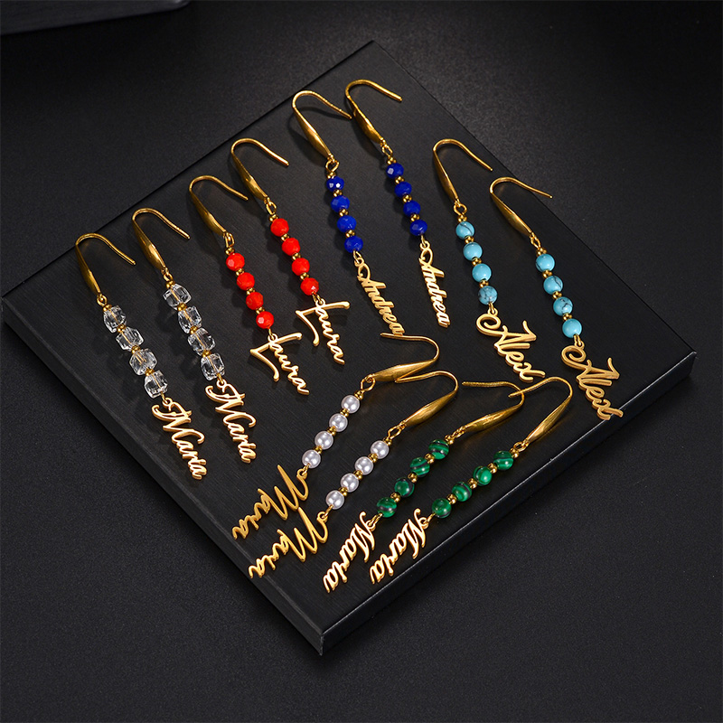 Auxauxme nome personalizado br - Pearl Stud Earrings avaliação e preço