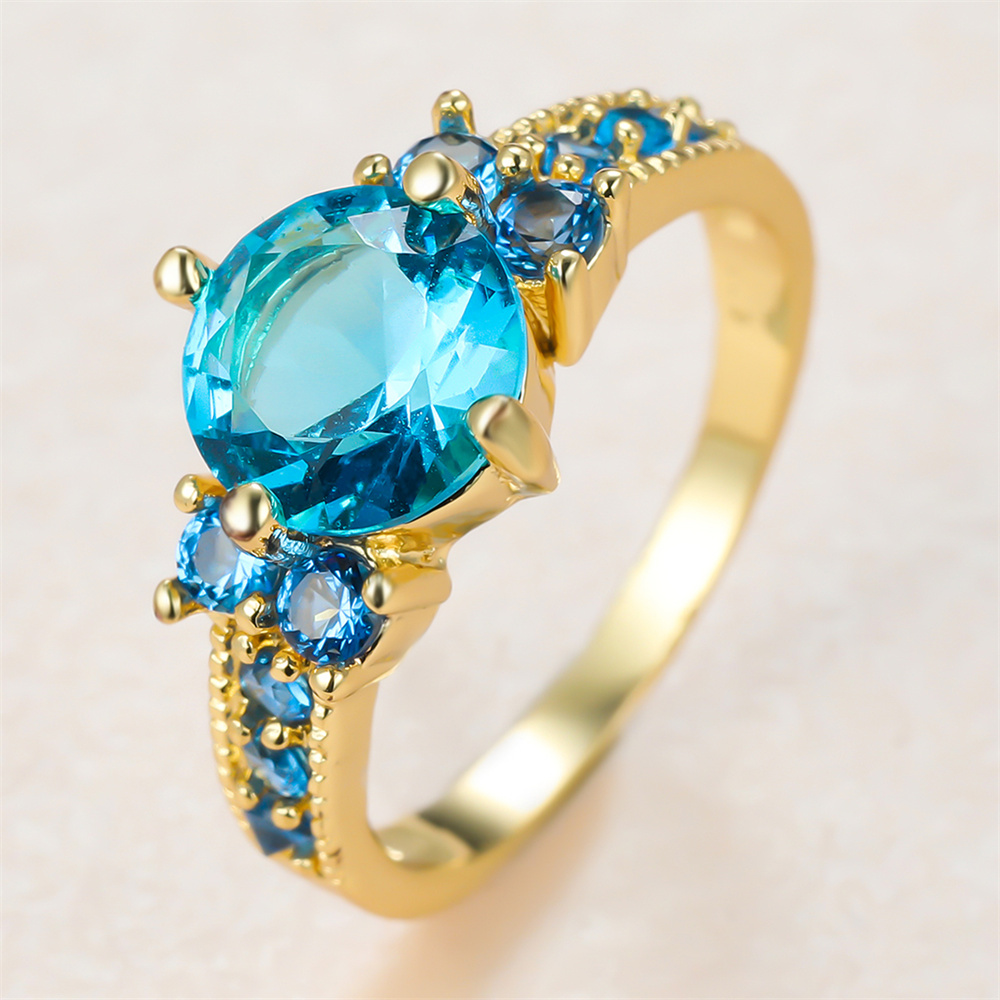 Anéis de noivado de pedra redo - Birthstone Ring Set avaliação e preço